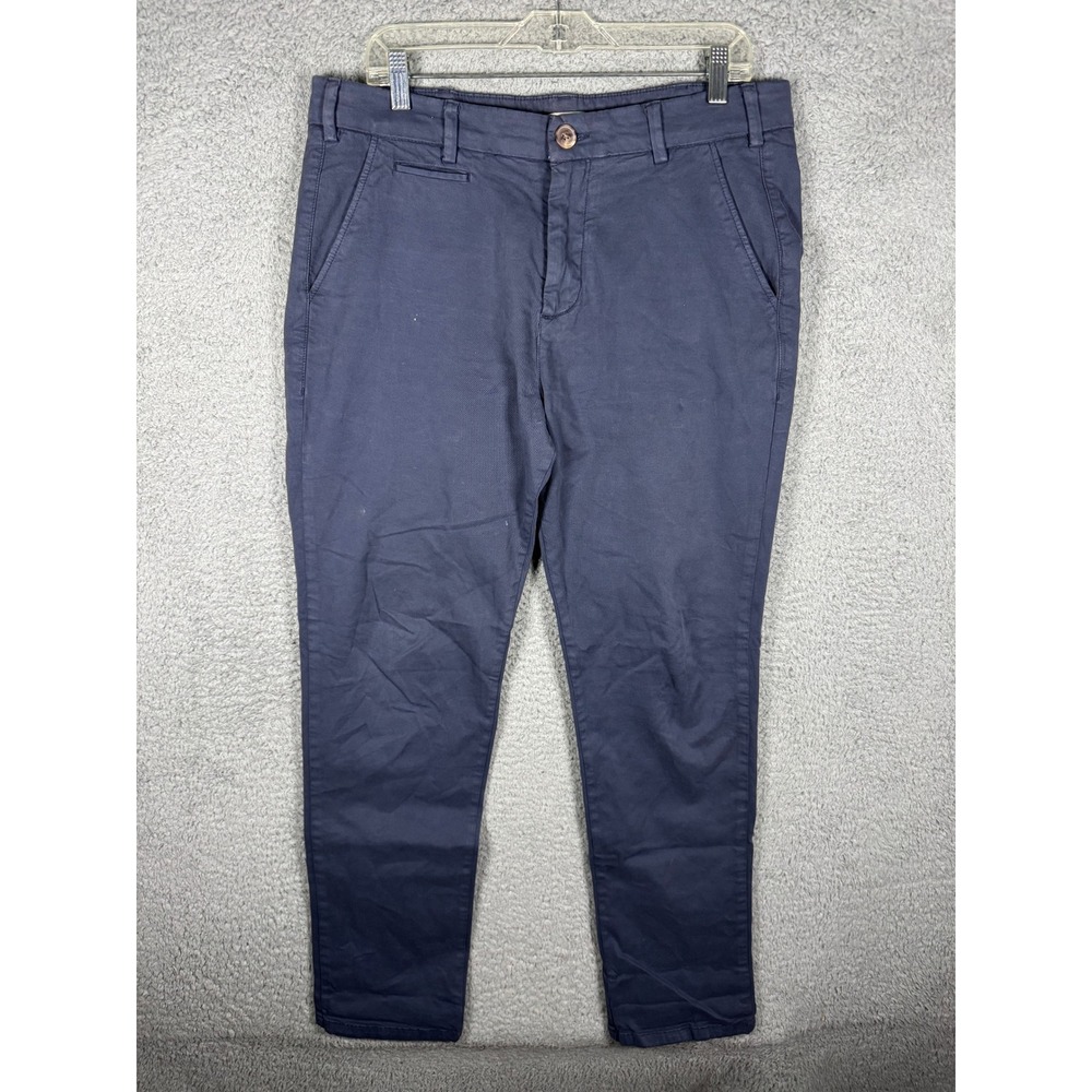 Marine Layer Breeze Slim Straight Mens 33-32 Cotton Nylon Blue 5 pockets
